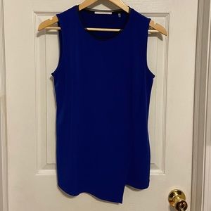 Blue tank with black trim